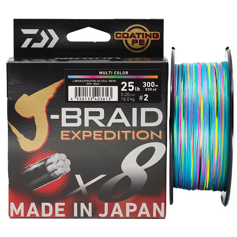 2024  J-BRAID Expedition X8 PE Fishing Line 150/300M Braided PE