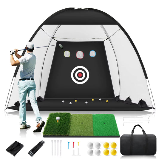 Professional Golf Practice Net Golf Hitting Cage Indoor Outdoor Exercise Practice Training Auxiliary Tool High Impact Hitting