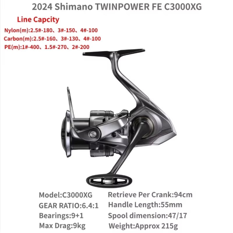 2024  Twin Power TWINPOWER FE Saltwater Spinning Fishing Reel C2000S C2500SXG C3000 C3000XG 4000M 4000PG 4000XG C5000XG