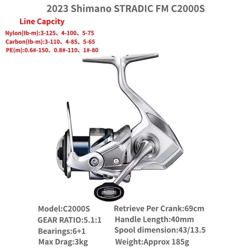 2023  STRADIC FM 1000S C2000S 2500S 2500SHG C3000 C3000HG C3000XG 3000MHG 4000MHG 4000XG C5000XG Spinning Fishing Reels