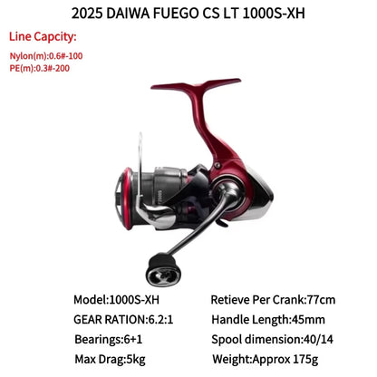 2025  FUEGO CS LT Shallow Cup Spinning Fishing Reels 1000S-XH2000S-XH 2500 2500-XH 2500S-XH 3000-C 4000-CXH 5000-CXH 6000-H