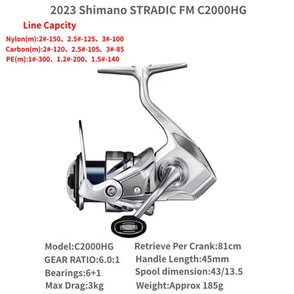 2023  STRADIC FM 1000S C2000S 2500S 2500SHG C3000 C3000HG C3000XG 3000MHG 4000MHG 4000XG C5000XG Spinning Fishing Reels