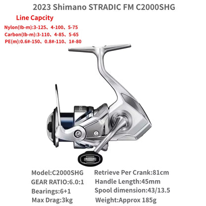 2023  STRADIC FM 1000S C2000S 2500S 2500SHG C3000 C3000HG C3000XG 3000MHG 4000MHG 4000XG C5000XG Spinning Fishing Reels