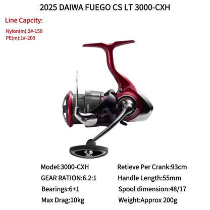 2025  FUEGO CS LT Shallow Cup Spinning Fishing Reels 1000S-XH2000S-XH 2500 2500-XH 2500S-XH 3000-C 4000-CXH 5000-CXH 6000-H