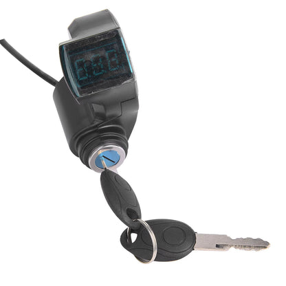 E-Bike Thumb Throttle Digital Battery Voltage Display Switch Power with Key Lock E-Bike Voltage Display E-Bike Battery Display