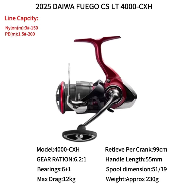 2025  FUEGO CS LT Shallow Cup Spinning Fishing Reels 1000S-XH2000S-XH 2500 2500-XH 2500S-XH 3000-C 4000-CXH 5000-CXH 6000-H