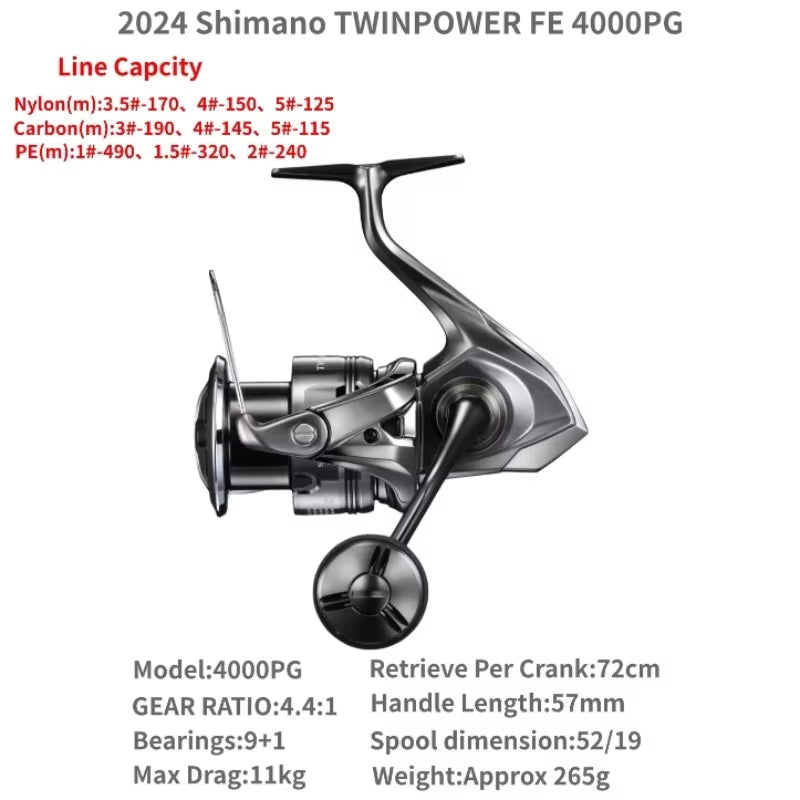 2024  Twin Power TWINPOWER FE Saltwater Spinning Fishing Reel C2000S C2500SXG C3000 C3000XG 4000M 4000PG 4000XG C5000XG