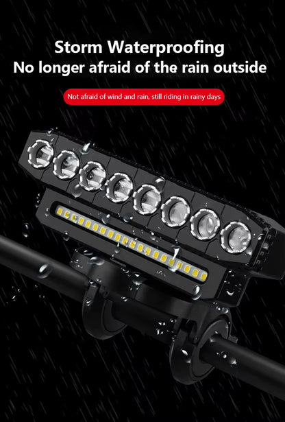 8 LED Bike Front Light with Horn Bicycle Light 6 Modes USB Charging Waterproof Bicycle Headlights MTB Cycling Lamp Accessories