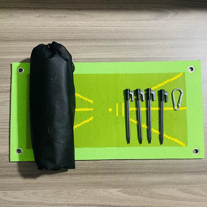 Golf Practice Mat, Indoor and Outdoor Golf Hitting Mat, Golf Training Auxiliary Mat Mat + 4 Floor Nails + 1 Hook