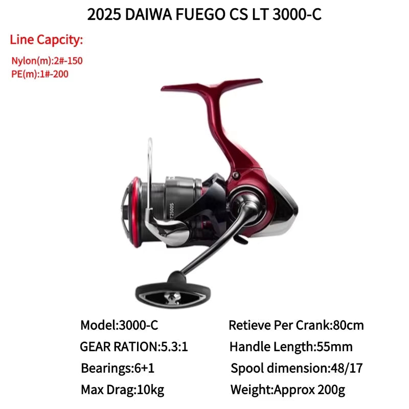 2025  FUEGO CS LT Shallow Cup Spinning Fishing Reels 1000S-XH2000S-XH 2500 2500-XH 2500S-XH 3000-C 4000-CXH 5000-CXH 6000-H