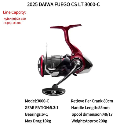 2025  FUEGO CS LT Shallow Cup Spinning Fishing Reels 1000S-XH2000S-XH 2500 2500-XH 2500S-XH 3000-C 4000-CXH 5000-CXH 6000-H