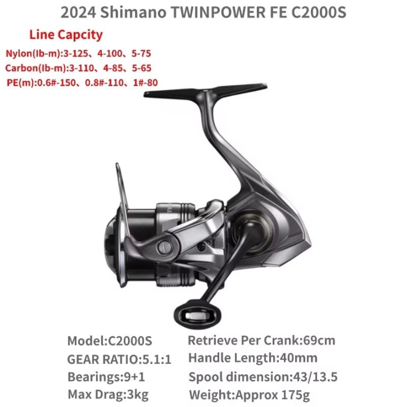 2024  Twin Power TWINPOWER FE Saltwater Spinning Fishing Reel C2000S C2500SXG C3000 C3000XG 4000M 4000PG 4000XG C5000XG