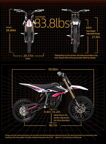 2025 New Sur Ron Hyper Be Suroon 5000W Brushless Electric Road Off-Road Bike for Teenagers 55Km/H Max Speed 50.4V/25Ah Battery
