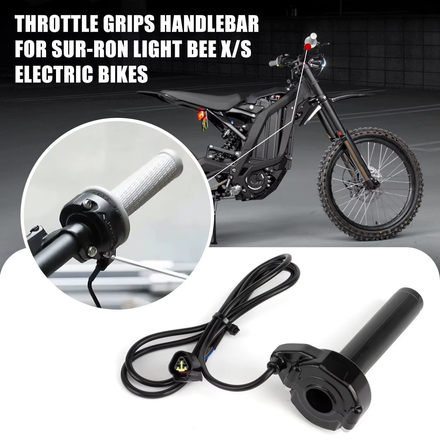 Throttle Grips Handlebar for Surron Light Bee X/S Electric Bikes for Surron Throttle ,E-Bike Twist Throttle Handle Grip