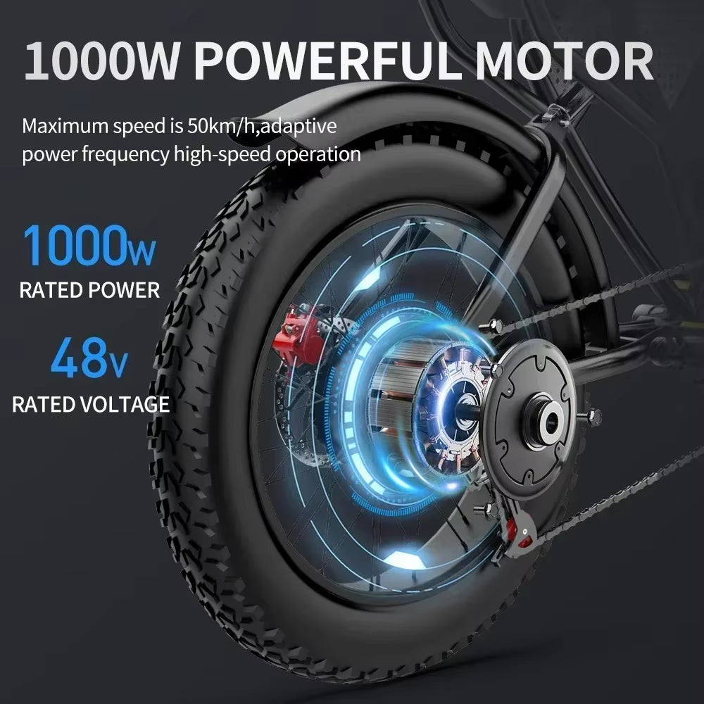 Electric Bike q20 2000W Dual Motor 52V 40AH Dual Battery Adult E-Bike 20 Inch Tire for Mountain Off-Road Electric Bicycle