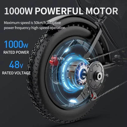 Electric Bike q20 2000W Dual Motor 52V 40AH Dual Battery Adult E-Bike 20 Inch Tire for Mountain Off-Road Electric Bicycle