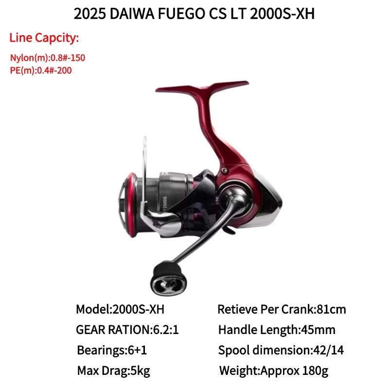 2025  FUEGO CS LT Shallow Cup Spinning Fishing Reels 1000S-XH2000S-XH 2500 2500-XH 2500S-XH 3000-C 4000-CXH 5000-CXH 6000-H
