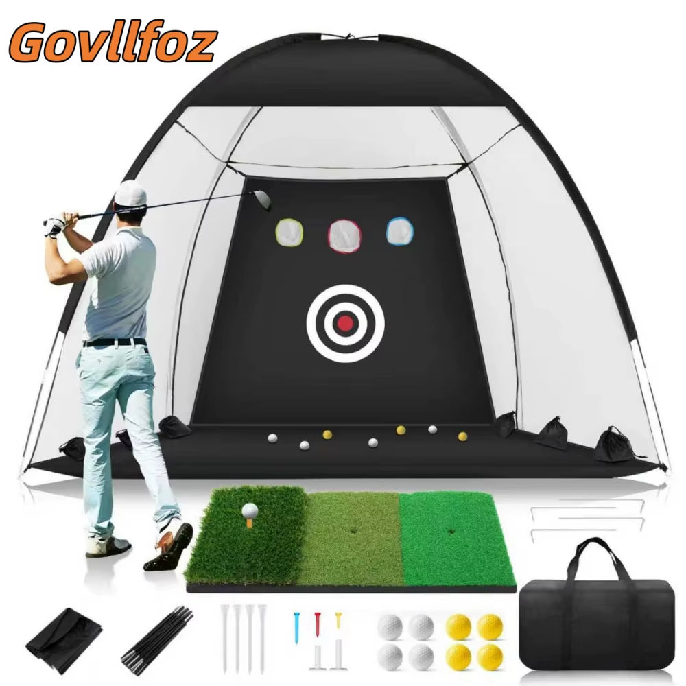 Professional Golf Practice Net Golf Hitting Cage Indoor Outdoor Exercise Practice Training Auxiliary Tool High Impact Hitting