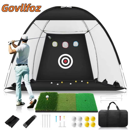 Professional Golf Practice Net Golf Hitting Cage Indoor Outdoor Exercise Practice Training Auxiliary Tool High Impact Hitting