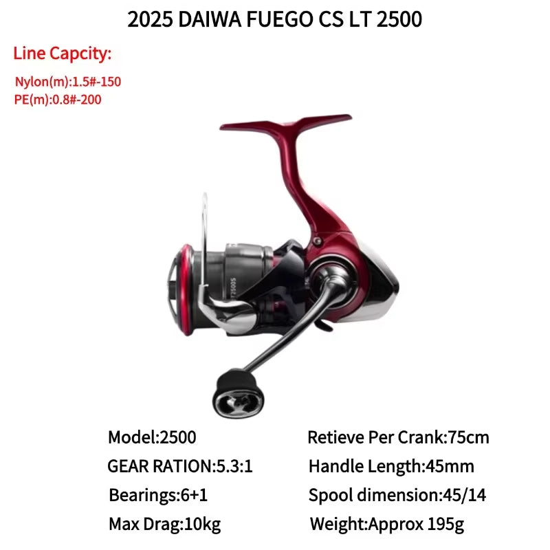 2025  FUEGO CS LT Shallow Cup Spinning Fishing Reels 1000S-XH2000S-XH 2500 2500-XH 2500S-XH 3000-C 4000-CXH 5000-CXH 6000-H