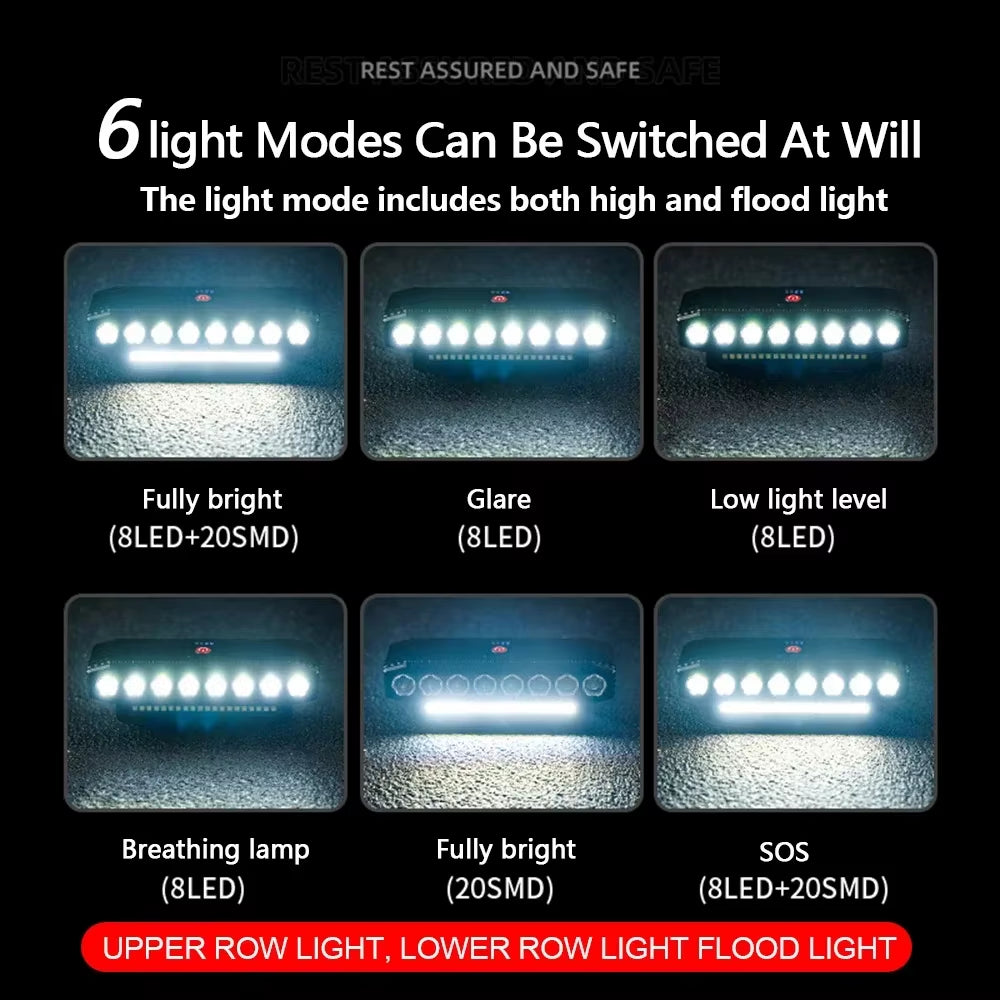 8 LED Bike Front Light with Horn Bicycle Light 6 Modes USB Charging Waterproof Bicycle Headlights MTB Cycling Lamp Accessories