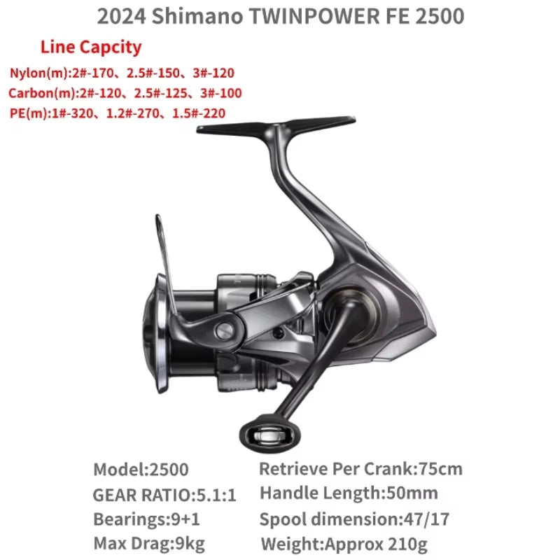 2024  Twin Power TWINPOWER FE Saltwater Spinning Fishing Reel C2000S C2500SXG C3000 C3000XG 4000M 4000PG 4000XG C5000XG
