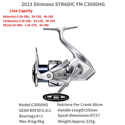 2023  STRADIC FM 1000S C2000S 2500S 2500SHG C3000 C3000HG C3000XG 3000MHG 4000MHG 4000XG C5000XG Spinning Fishing Reels