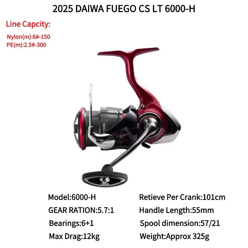 2025  FUEGO CS LT Shallow Cup Spinning Fishing Reels 1000S-XH2000S-XH 2500 2500-XH 2500S-XH 3000-C 4000-CXH 5000-CXH 6000-H