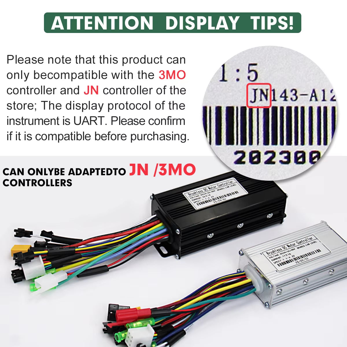 Electric Bike LCD Display Color 24V36V48V52V60V72V UKC1 Ebike Display Sm/Waterproof Plug for UART2 Protocol Controller