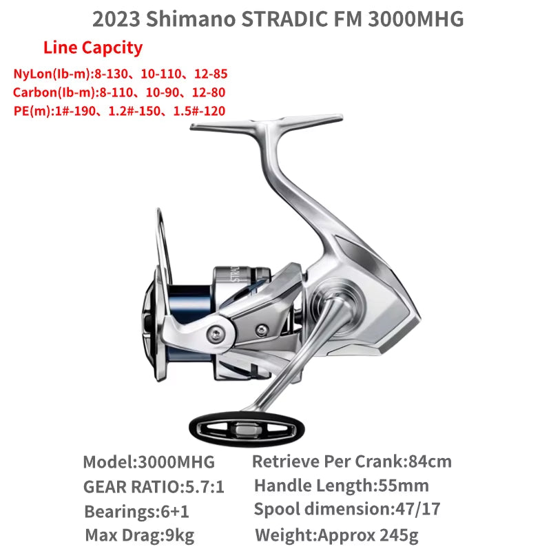 2023  STRADIC FM 1000S C2000S 2500S 2500SHG C3000 C3000HG C3000XG 3000MHG 4000MHG 4000XG C5000XG Spinning Fishing Reels
