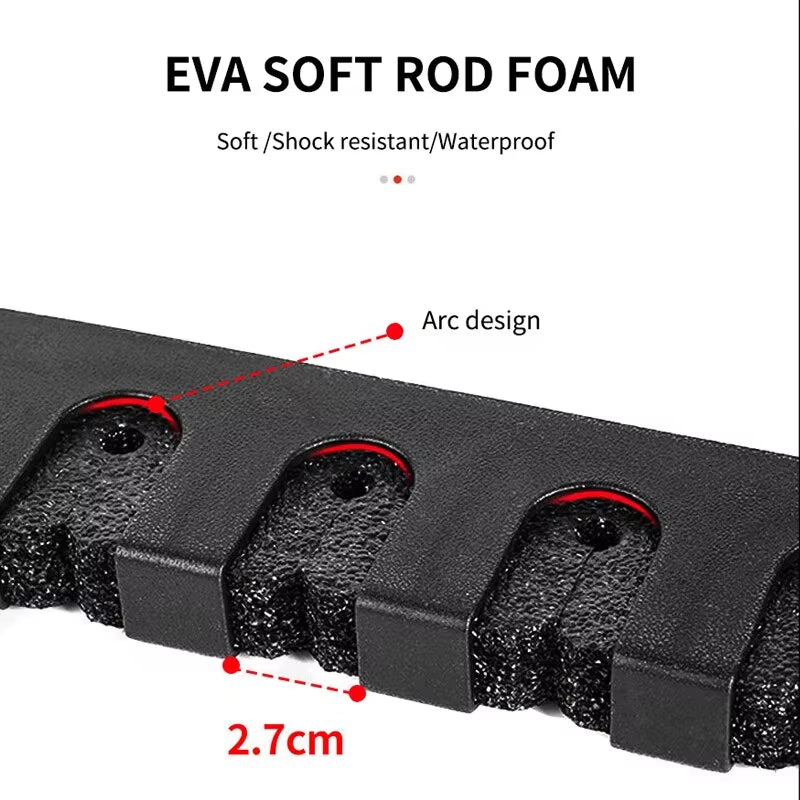 Fishing Rod Racks 2Pcs Vertical Wall Rod Holder 6 Rods Space-Effcient ABS Fishing Pole Holder Wall Mount Storage Tool Pesca